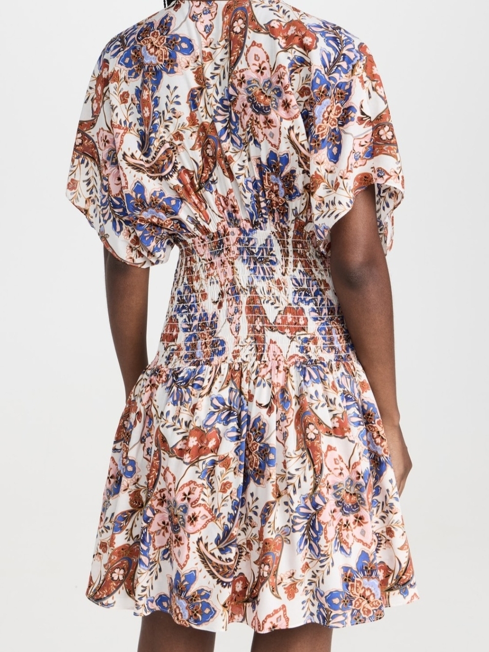 Misa Della Floral Smocked Waist Short Dress in Sz Large New With Tag Ret $370 - Picture 3 of 10